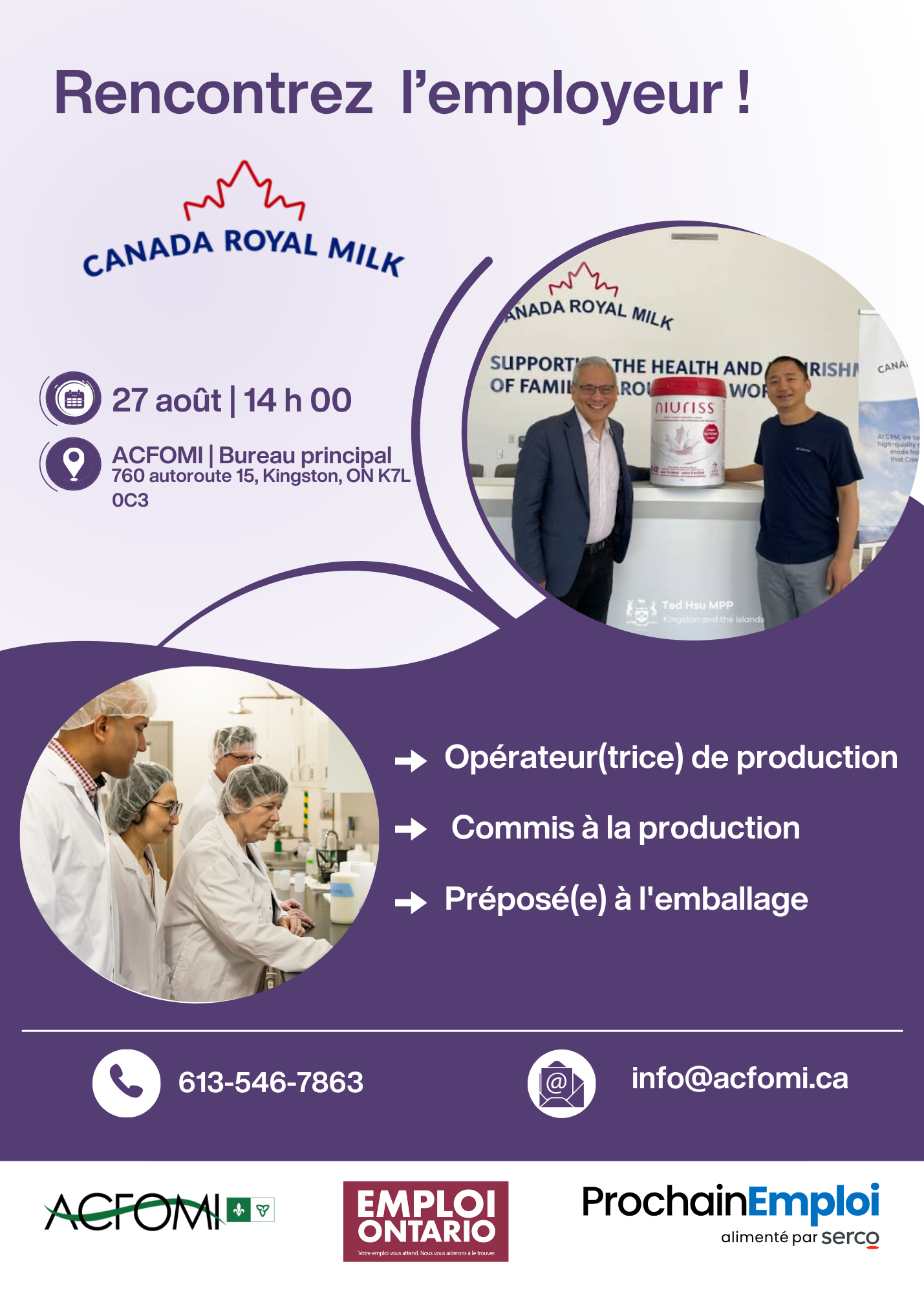 rencontrez l'employeur canada royal milk